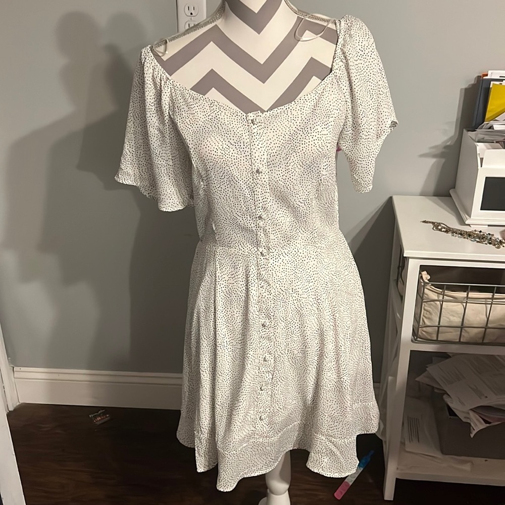 White polka dot dress